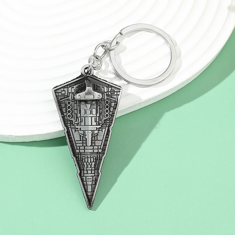 Vintage Star War Men's Spaceship Keychain Anime Destroyer Battleship Car Trinket Bag Accessories for Party Boyfriend Gifts