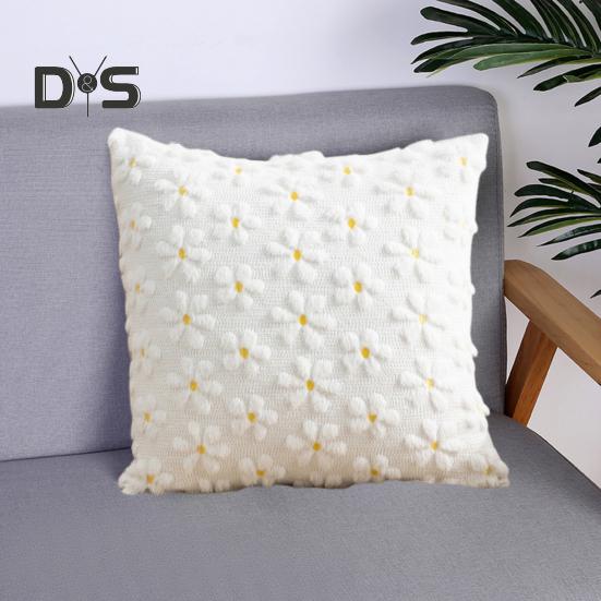 Plush Rabbit Pillow Cover 18 X 18 Inch Throw Pillow Cover Farmhouse Decor Pillow Case with Invisible Zipper for Sofa Bed Car Spring Decoration