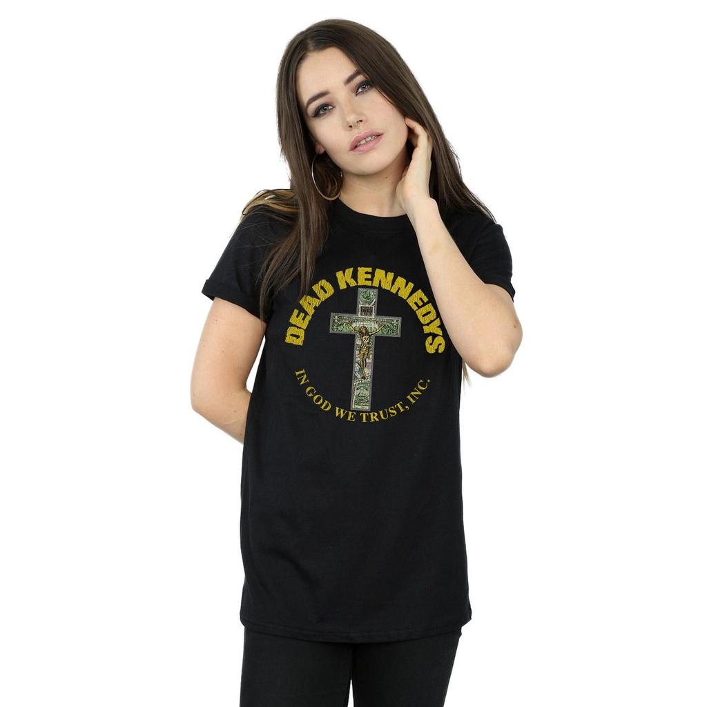 Dead Kennedys Womens/Ladies In God We Trust Cotton Boyfriend T-Shirt