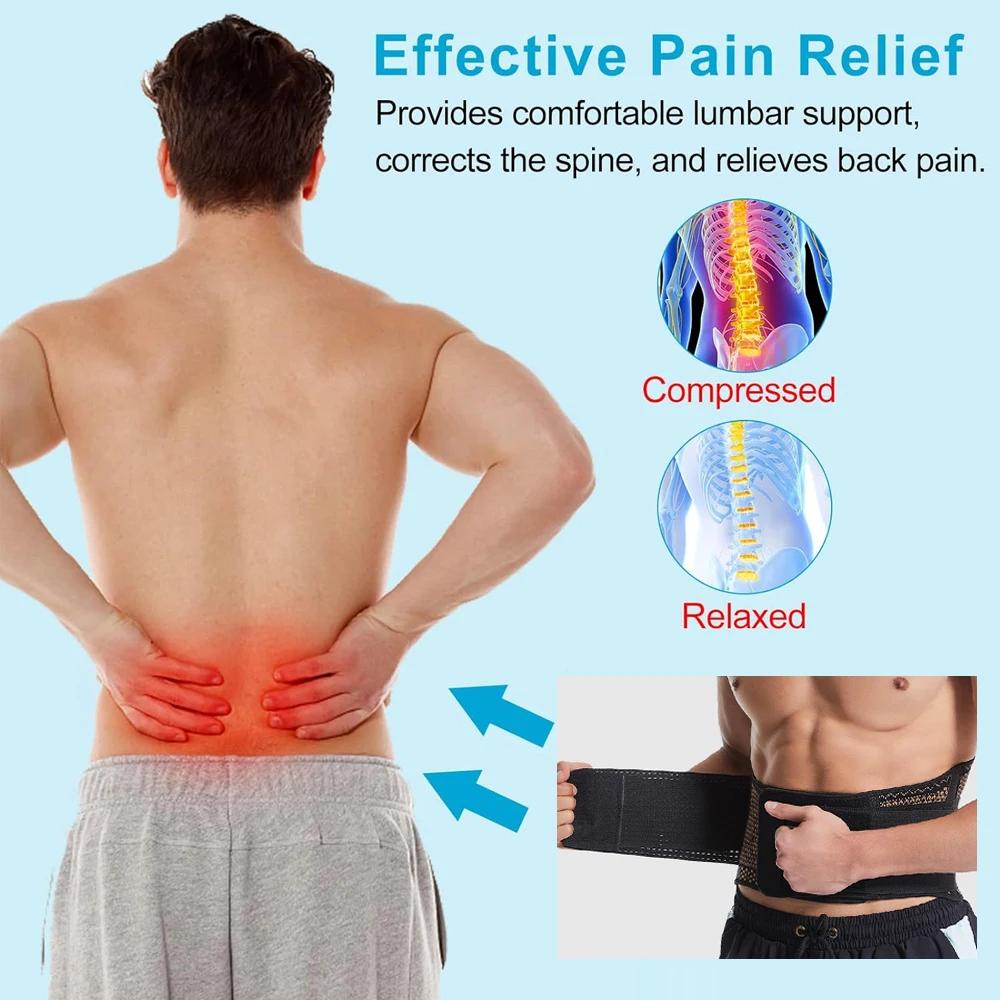 Lower Back Support Brace, Waist Support Belt, Lightweight Flexible Copper Infused Compression Back Brace Men Women, Everyday Use