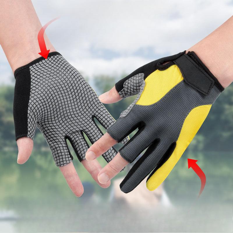 Рыболовные перчатки с открытыми тремя пальцами, солнцезащитные, дышащие, для весны и лета, для рыбалки на открытом воздухе, перчатки для ловли рыбы, приманки, противоскользящие