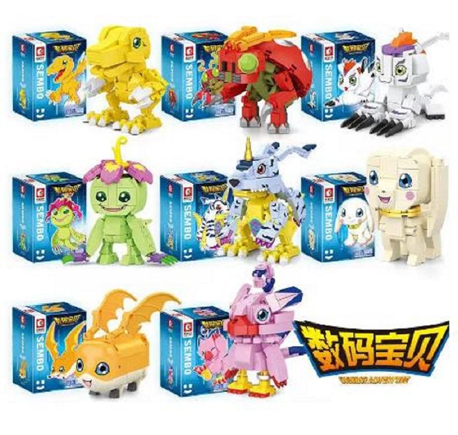 Digital Monster Model Building Blocks Brick Kit Digimon Adventure Agumon Garudamon Metal Greymon Figure Set Cartoon Toy Kid Gift