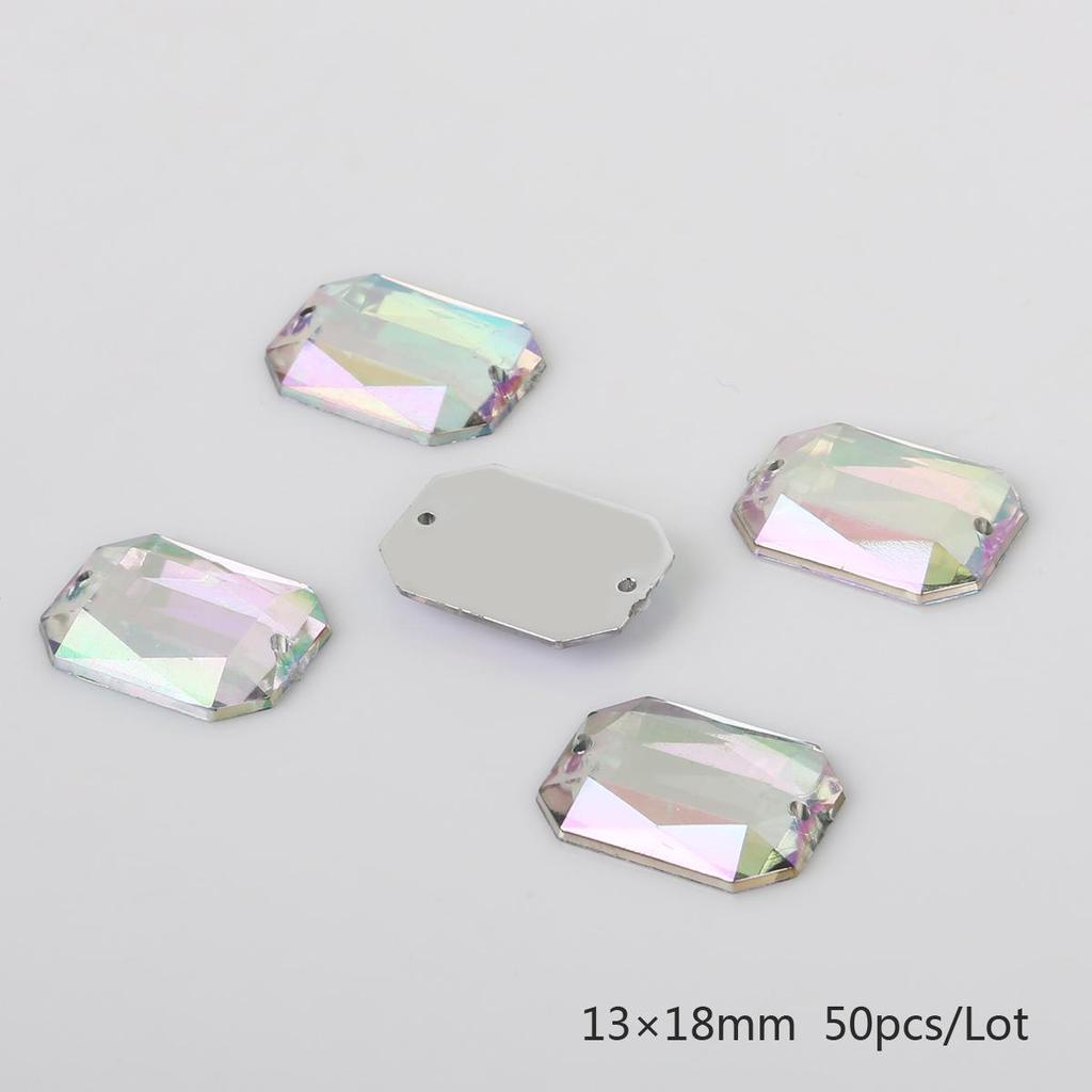 Круглые многогранные акриловые стразы с плоской задней стороной и двумя отверстиями для DIY ювелирных аксессуаров