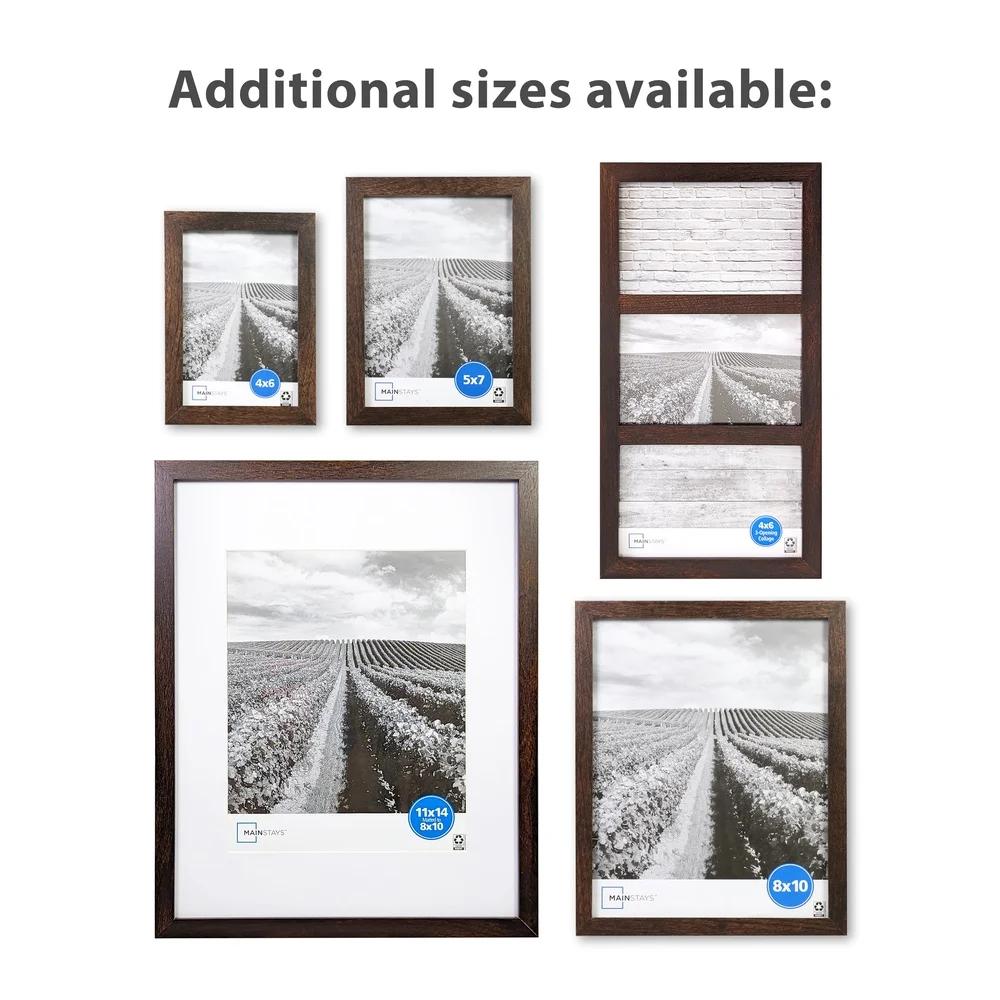 5x7 Brown Picture Frame Set of 6 Wall Mount Tabletop Display Classic Design Home Gallery Decoration