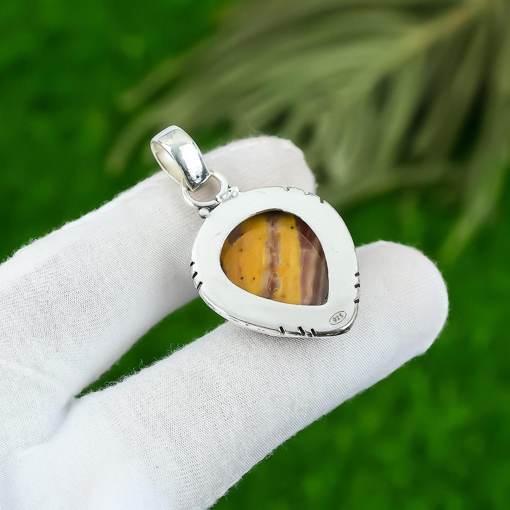 Natural Red Snakeskin Jasper Mother Anniversary Pendant Jewelry Sterling Silver