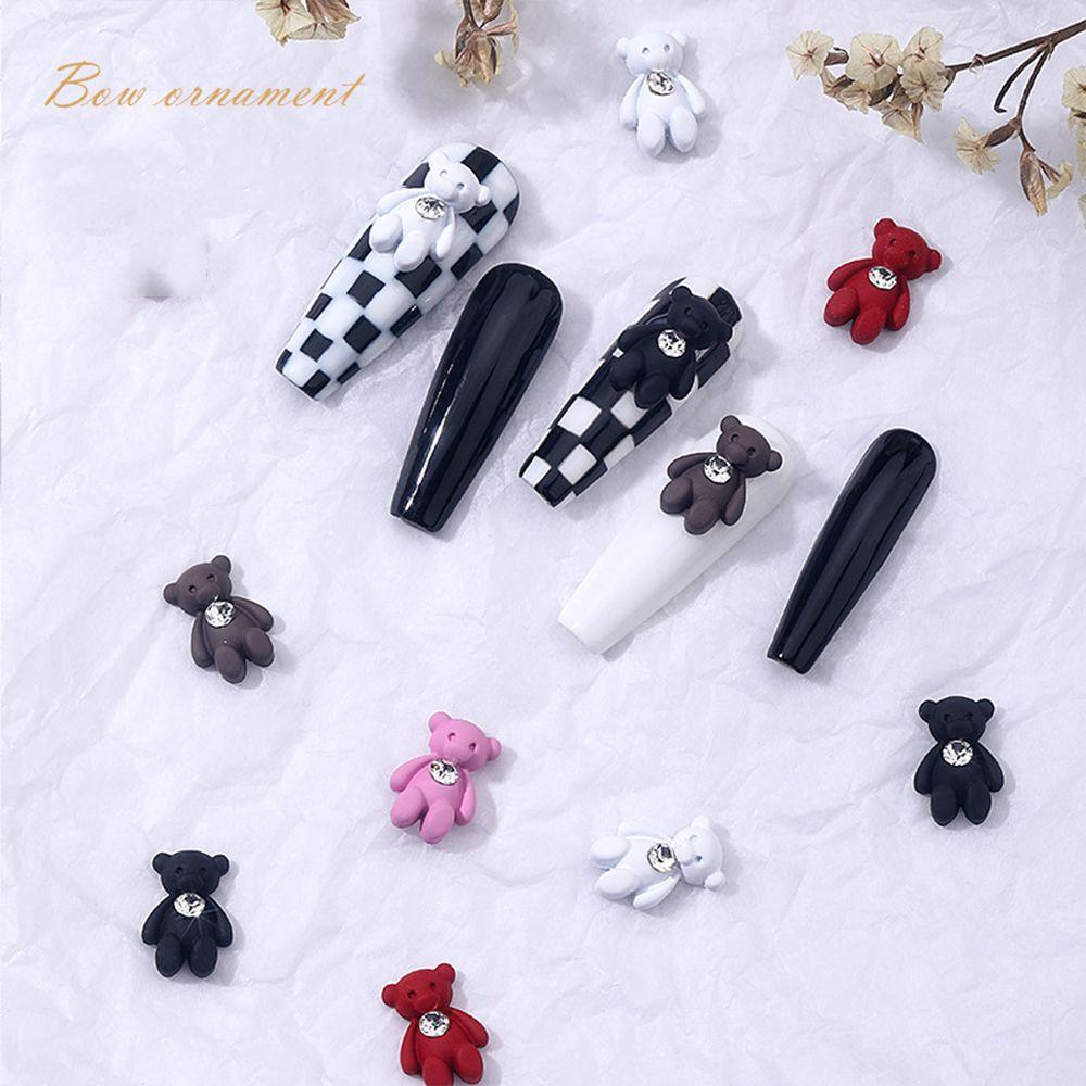 Украшения для ногтей в виде животных из цветной смолы, 3D-подвески для ногтей, мультяшные украшения для ногтей, мультяшные украшения для ногтей