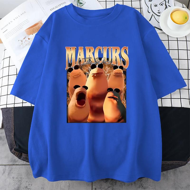 Funny Marcus The Worm Meme Tshirt Unisexs Womens Fashion Plus Size Tops High Quality Short Sleeve 100 Cotton Hip Hop Streetwear
