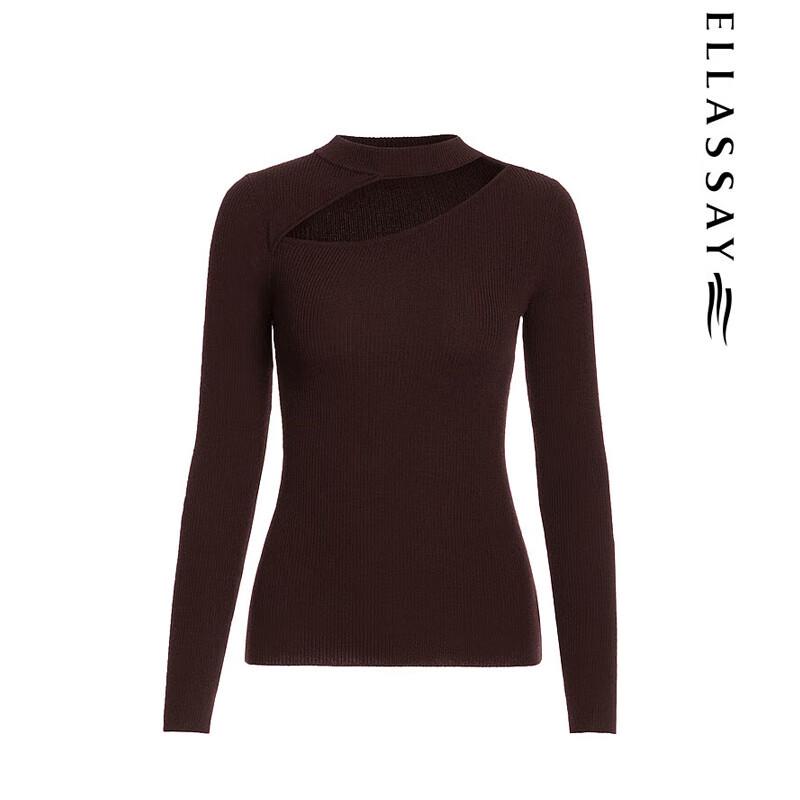 ELLASSAY Women's Merino Wool Hollow-Out Knit Sweater