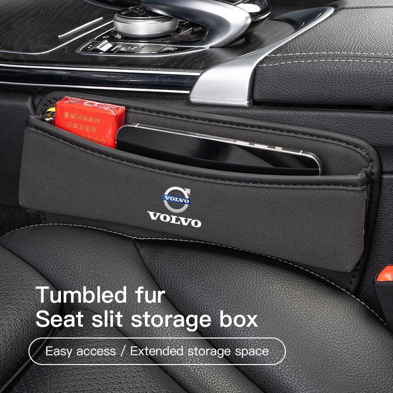 Car Seat Gap Storage Box Suede Organizer Case For Volvo V60 V40 XC90 S60 C30 XC60 V50 V70 S90 Olestar AWD XC40 S80 Auto Supplies