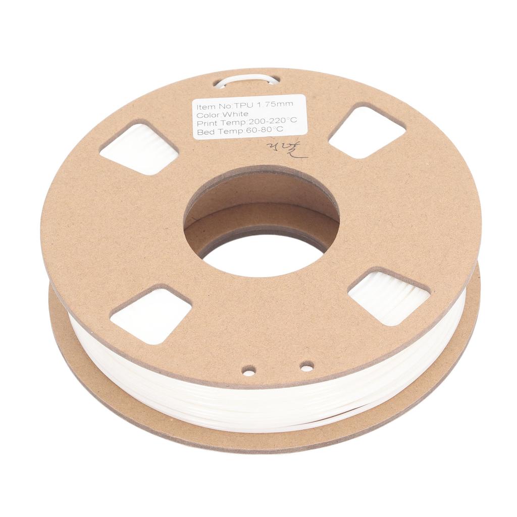 Нить для 3D-принтера 1,75 мм Гибкая нить ТПУ Набор Высокая точность 95A Мягкий расходный материал для 3D-принтера Белый