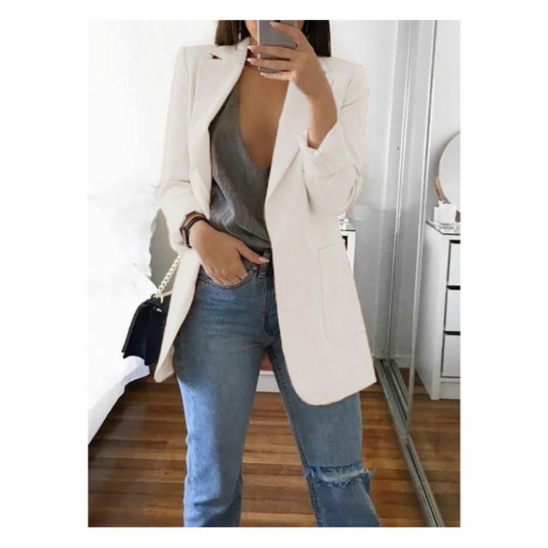 Women's Fashion Jacket Mid-Long Sleeve Single Breasted Casual Warm Jacket