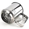 Flour Sieve Stainless Steel Flour Sifter Hand Cranking Flour Sifter Double Layers Powder Sugar Shaker with Hand Press Design