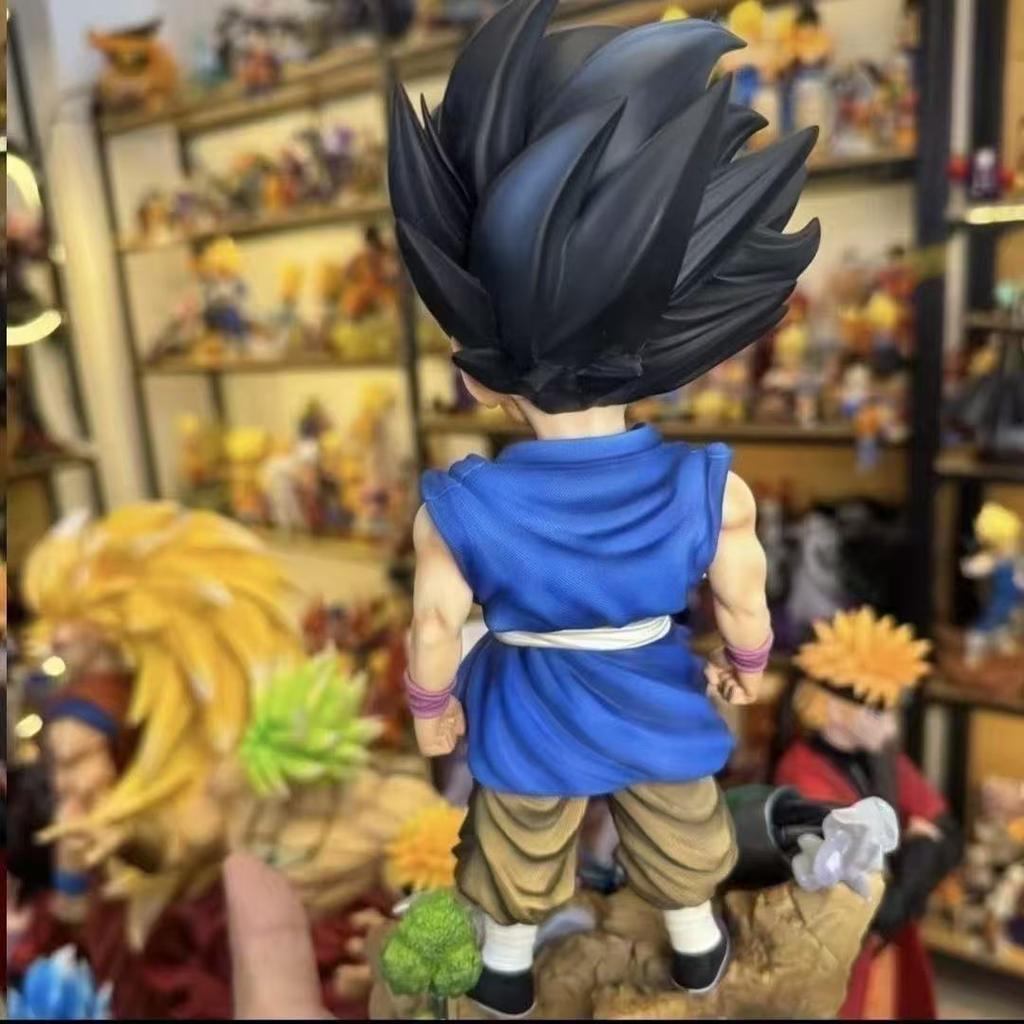 25cm/9.84inch Dragon Ball Z Son Goku Figure Replace Heads Super Saiyan Pvc Action Figures Collection Model Toys Gifts