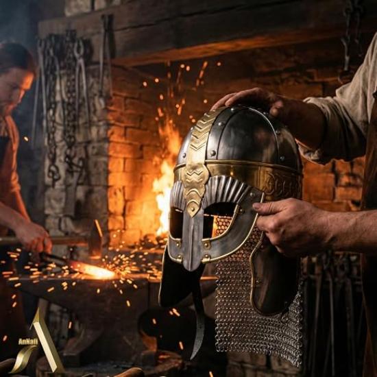 Подарочные доспехи Средневековый шлем викингов Крестоносца Латунь Старинная реплика Шлем рыцаря