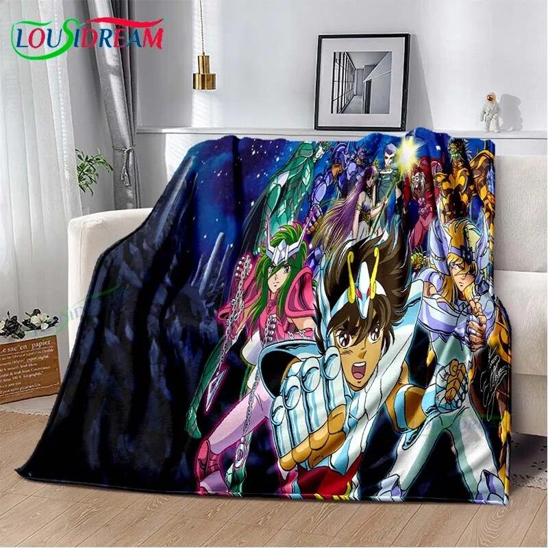 Saint Seiya 3D Printed Art Fleece Blanket for Beds Hiking Picnic Thick Quilt Bedspread Fleece Throw Blanket Picnic Blanket