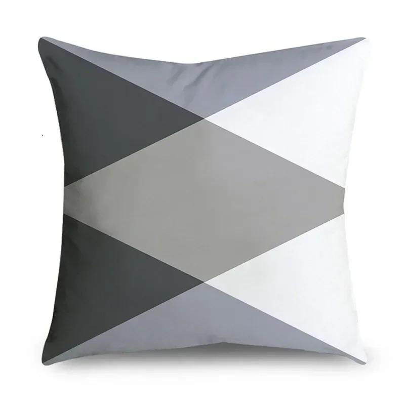 Home Decor Grey Stripe Geometric Cushion Cover Sofa Cover Bedroom Sofa Pillow Cover