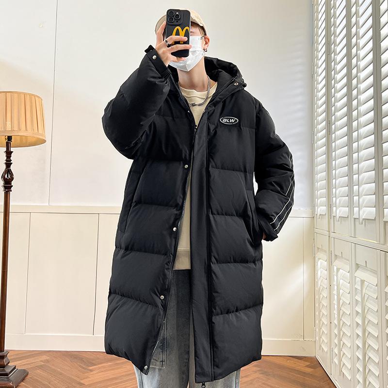 Зимняя куртка-пуховик мужская средняя и длинная спортивная и досуговая куртка с капюшоном для сохранения тепла