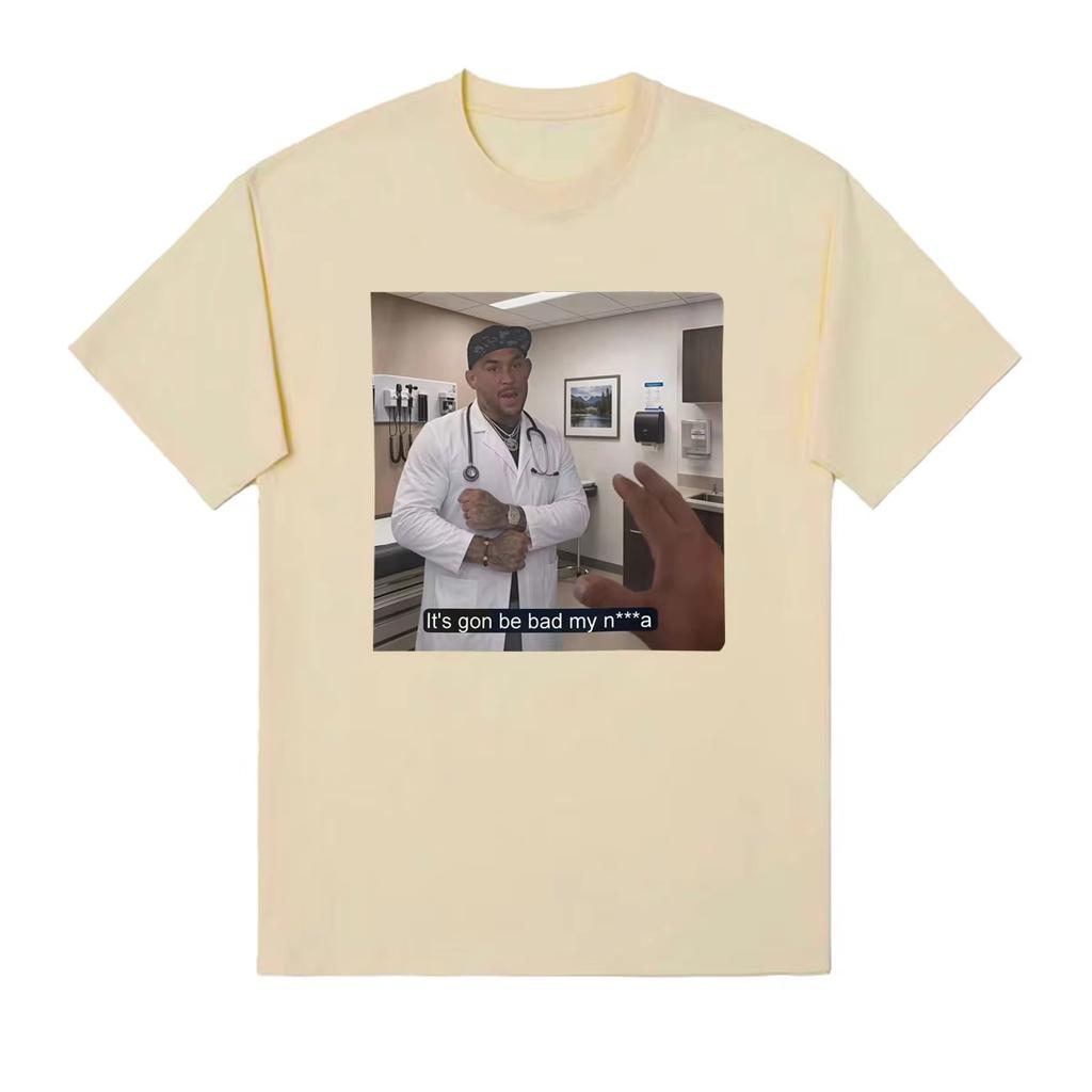 Unisex Vintage Gothic Streetwear T-shirt With Funny Doctor Diamond Meme Retro Prints of Dustin Poirier T-shirt