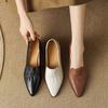 25 Versatile Small Leather Shoes Pointed Thick Heel Retro Women's Single Shoes