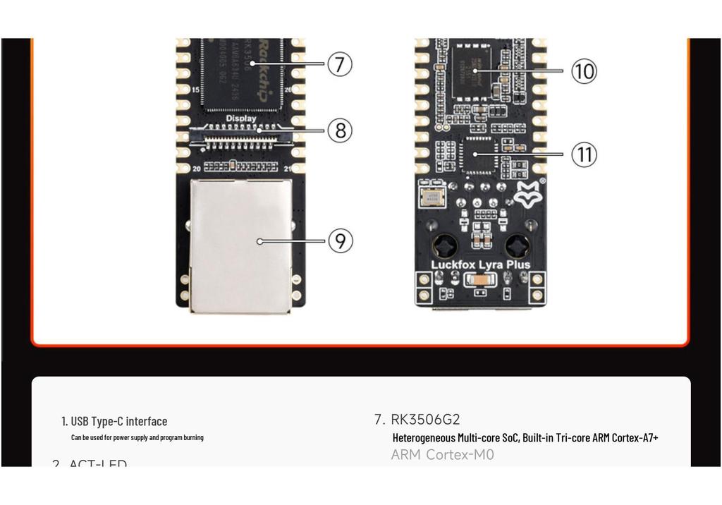 Luckfox Lyra Plus Mini Linux Плата для разработки RK3506G2