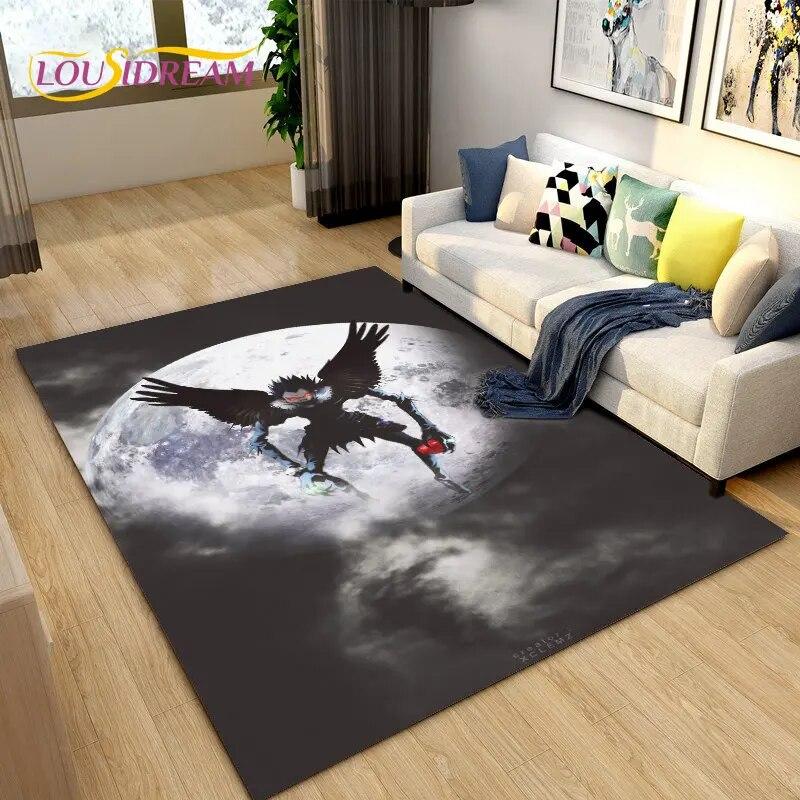 Большой ковер в стиле аниме Death Note, коврик для гостиной, дивана, детской комнаты, кухонный коврик для ванной комнаты, мягкий нескользящий напольный коврик