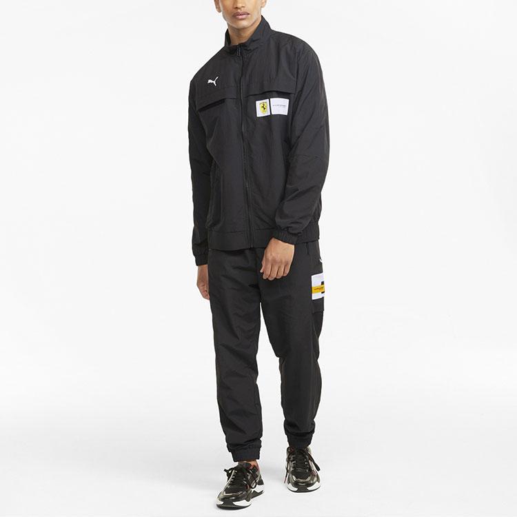 Puma Ferrari Racing Series Embroidered Logo Stand Collar Sport Jacket Men Outerwear Black 531644-01