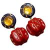 Vintage Red Pumpkin Stud Earrings Women'S Autumn/Winter Exaggerated Premier Enamel Ear Accessory