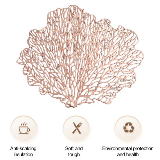 Table Placemat Heat-Resistant Kitchen Placemat Stylish Coral Shape Dining Table Mat for Home Decoration