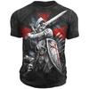 Men's T-shirt Casual Cotton Short Sleeve Shirt Temple Crusader Print T Shirt Fashion Vintage Clothing High Quality
