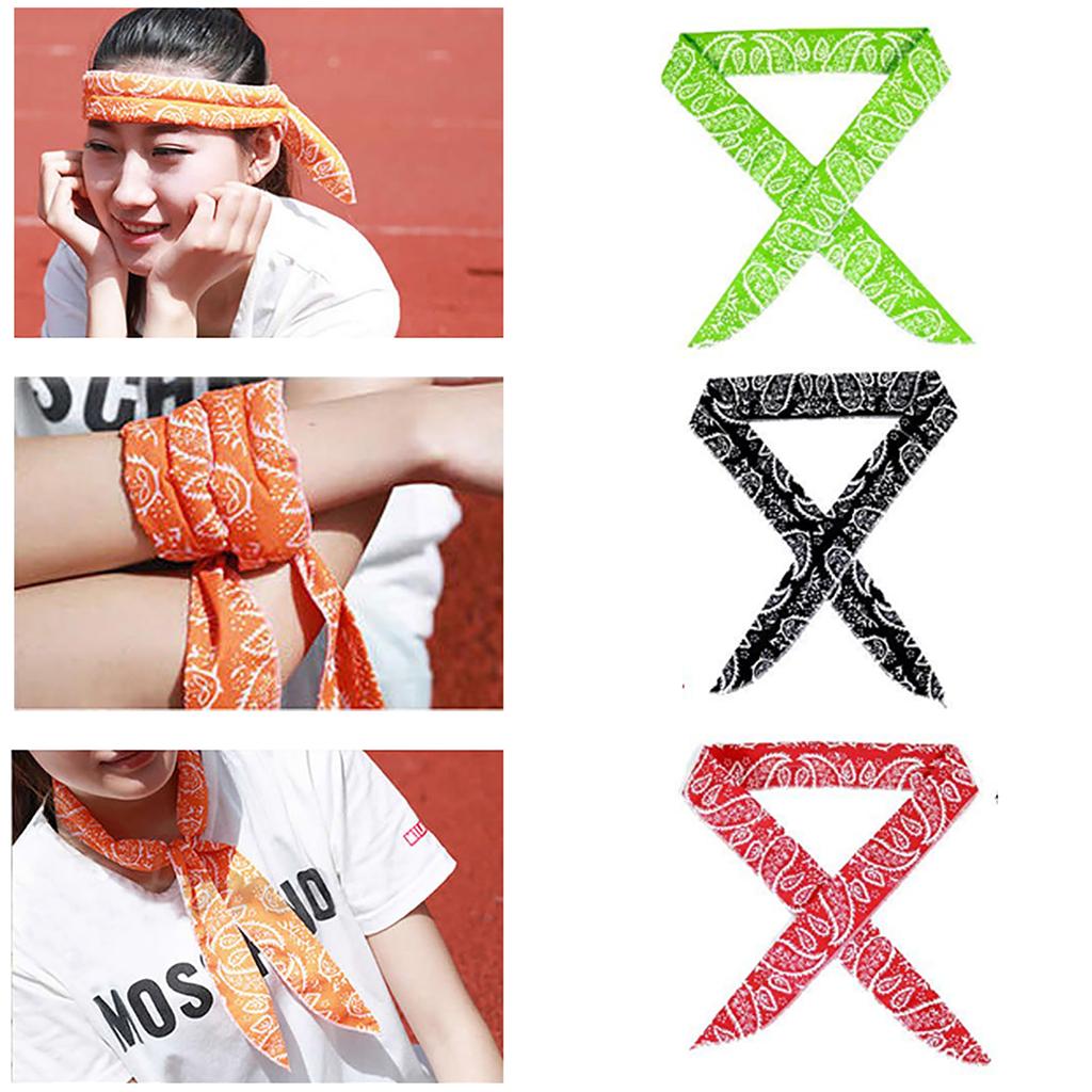 5 Pcs Cooling Bandana Scarf Cool Scarf Neck Wrap Instant Cooling Chill Ice Sports Towel Wristband for Yoga Workout Backpacking