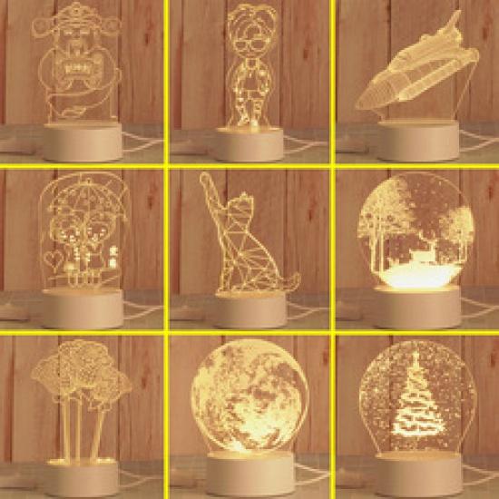 Ne пользовательские фото креативные 3D иллюзии аниме Lamparas акриловая настольная основа светодиодная рождественская лампа Детская комната Декор ночь