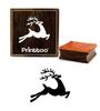 Printtoo Scrapbook Card Print Raindeer Design Brown Square Wooden Rubber Stamp-2 x 2