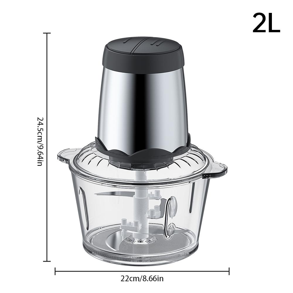 Dual Speed Food Processor 300W Electric Meat Grinder 4 Bi Level Blades Vegetable Chopper Detachable Dishwasher Safe