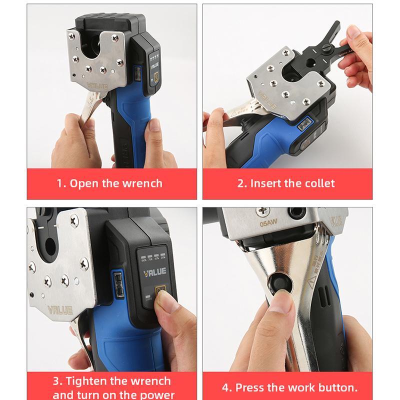 Электрические расширители Полностью автоматический литий-ионный ручной развальцовщик Метрический Дюймовый Медная труба Развальцовщик Труборасширитель