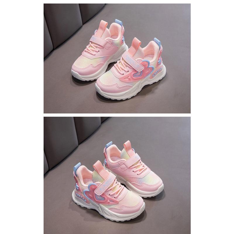 Спортивная обувь для девочек с двойной сеткой, весна и осень, новая удобная повседневная обувь для начальной школы, детская обувь, кроссовки с мягкой подошвой для детей