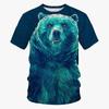 Cool Art Bear Design T-shirt Men's Clothing Short Sleeves O-neck T Shirts Print Street Harajuku Trend Fashion Animal Tees Top