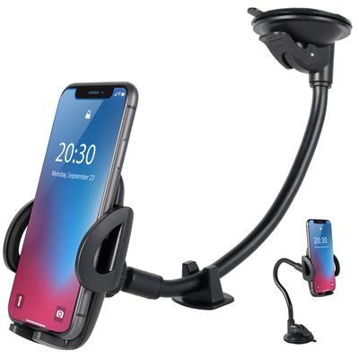 Автомобильный держатель для телефона, крепление, вращающееся на 360°, длинная штанга, подставка для телефона на лобовое стекло с присоской, монтажное основание 1,9-4,1 дюйма, нескользящее