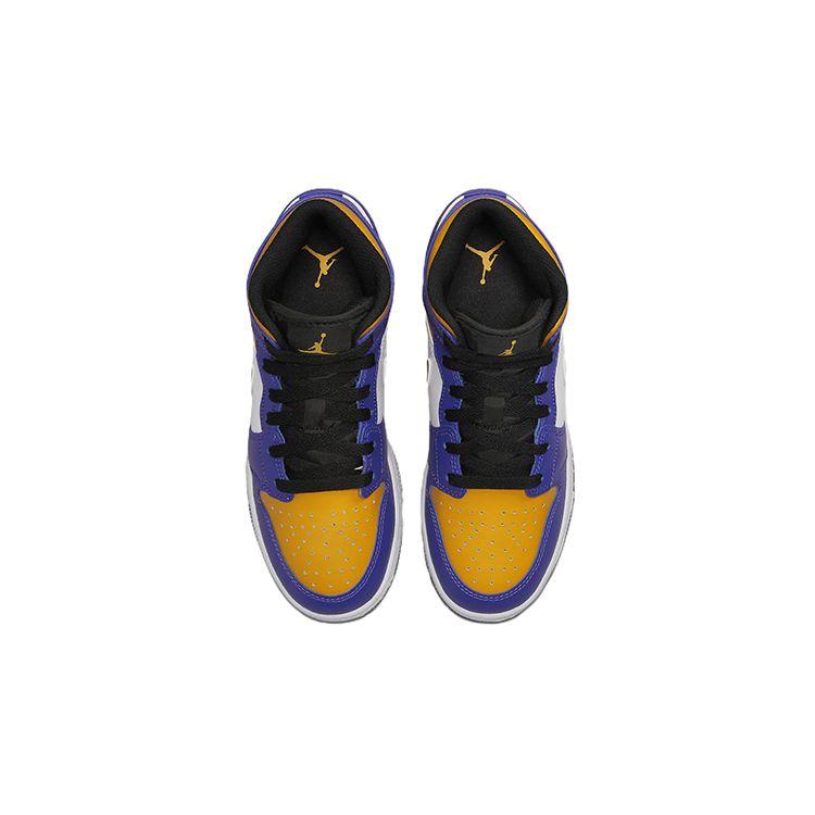 Air Jordan 1 Mid GS Lakers Фиолетово-желтые DQ8423-517