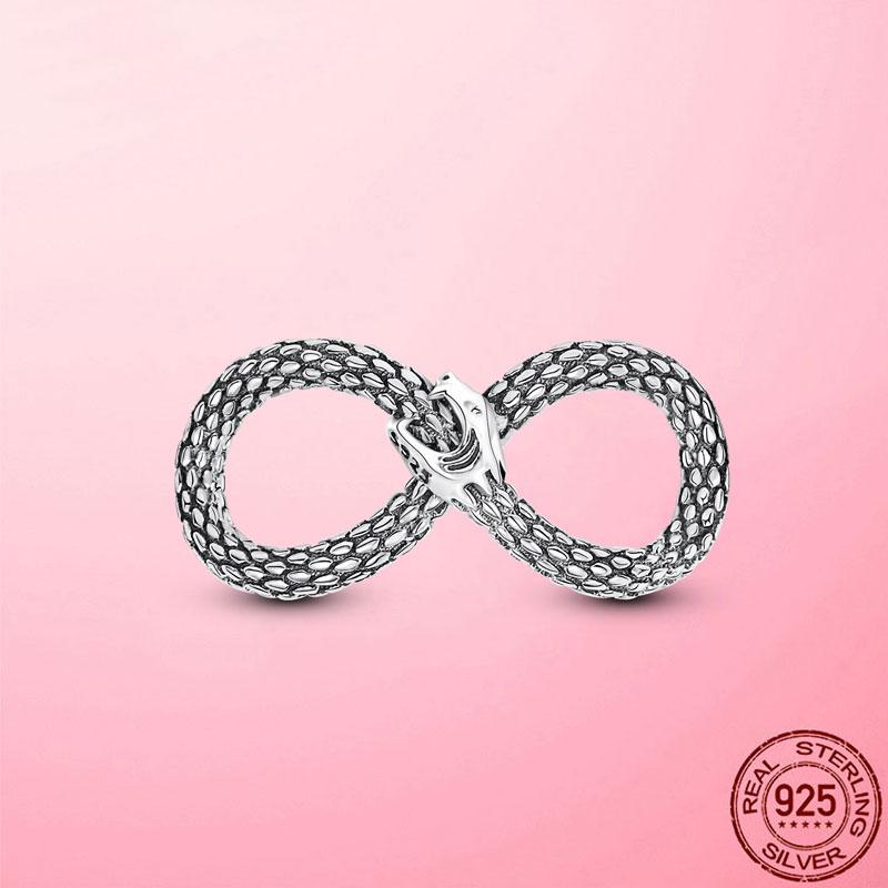 Charms Beads 925 Sterling Silver Daisy Flower Family Love Infinity Charm Ouroboros Snake Beads Fit Fashion Bracelet DIY Jewelry