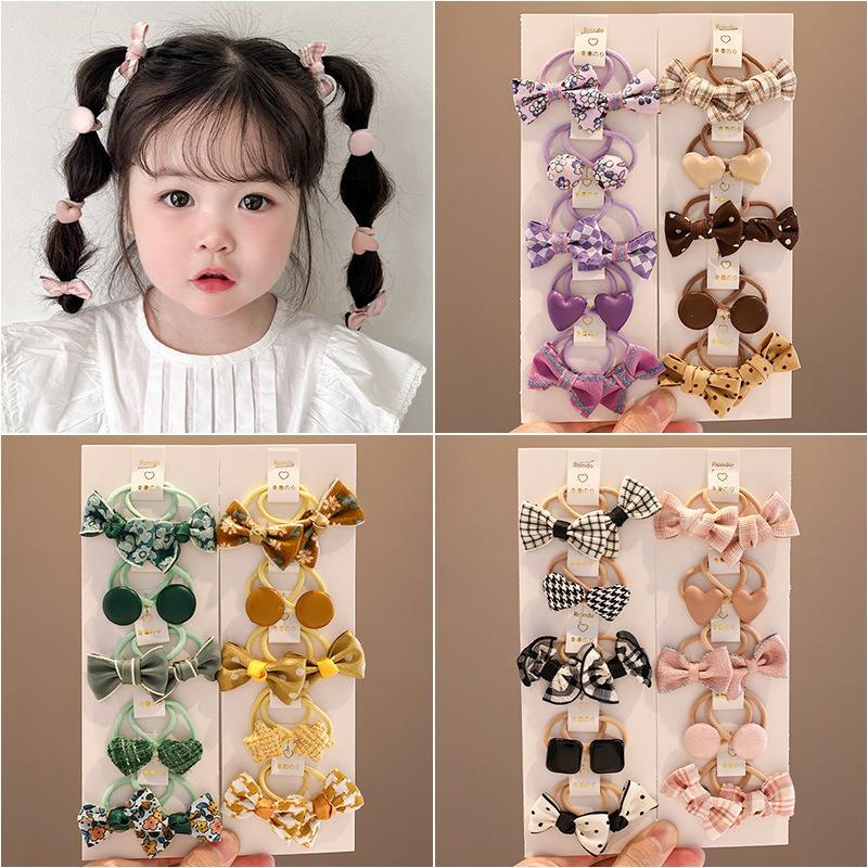 5Pair Cute Hair Band for Girls Sweet Pricess Fashion Hair Rope for Toddler Girl Lovely Elastic Hair Band Baby Headwear