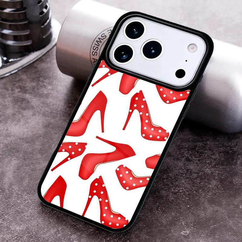 red high heel shoes Cute Phone Case for iPhone 17 16 15 Pro Max Air 14 13 12 11 Plus Shockproof Capa Cover