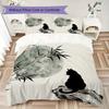 Traditional Ink Pattern Bedding uilt Set uilt Cover Pillowcase Home Decoration Birthday Gift (1 * duvet cover + 2 * pillowcase without core)
