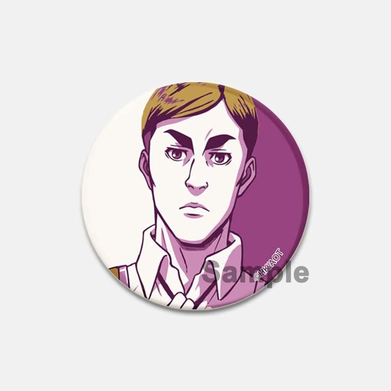 58 мм модные ювелирные аксессуары, значок «Атака Титанов», аниме-фигурка, Леви Микаса, булавки для лацканов, мультяшная косплей, одежда, сумка, броши, подарки