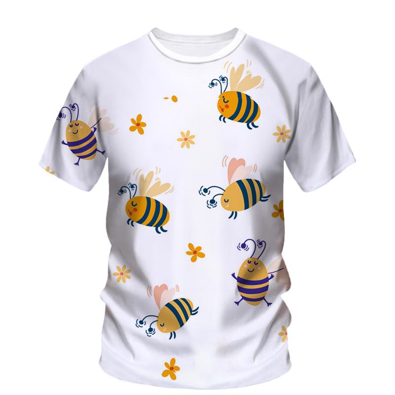 3d Printed Bee Print Summer Men'S T-Shirt Hip Hop Trend Neutral Fashion Animal Short Sleeve Quality Loose O Handsome Top