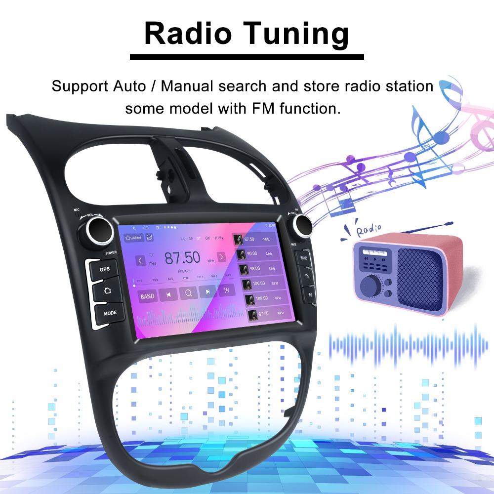 Автомобильное радио Android для Peugeot 206 206CC 206SW 2000-2008 7-дюймовый мультимедийный проигрыватель Carplay 2Din стерео Автомагнитола Навигация GPS