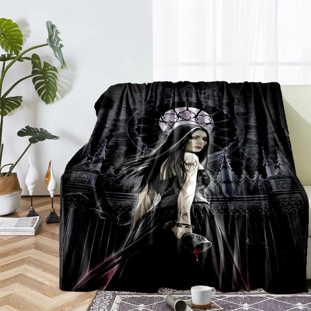 Dark Theme Printed Blanket - Perfect for Couch, Bed, Travel & Outdoor Use | Machine Washable, Cozy & Durable.