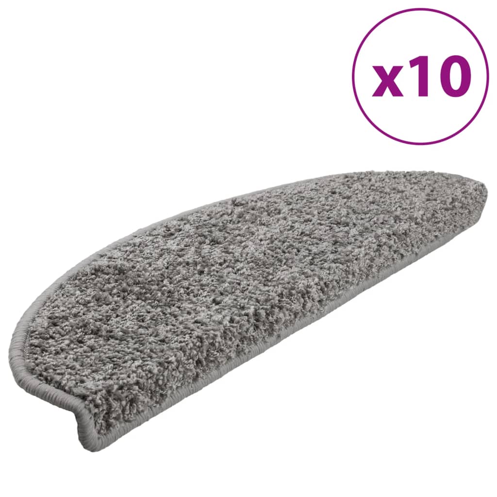 Коврики на ступеньки 10 шт. 65 x 21 x 4 см Серые Полукруглые Большие