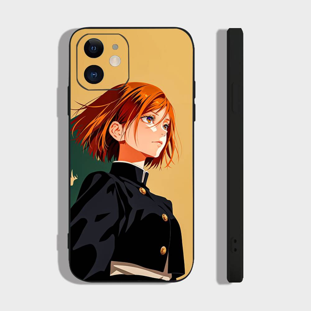 Чехол для телефона Kugisaki Nobara Аниме Jujutsu Kaisen Для IPhone 17 Air 16 15 14 13 Pro Max 11 12 Черный Силиконовый Чехол