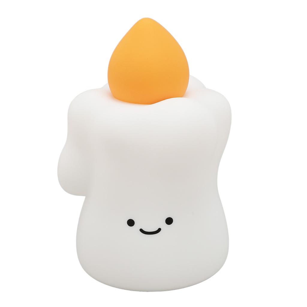 Ночной светильник в форме милой свечи на день рождения, теплый свет, регулируемая яркость, силиконовый светодиодный ночник для спальни