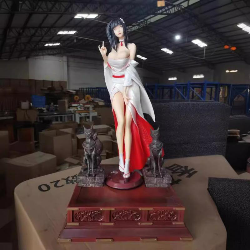 Аниме Наруто, фигурка Хината в кимоно, модель, красивая девушка вокруг большой статуи, модель, украшение, подарок